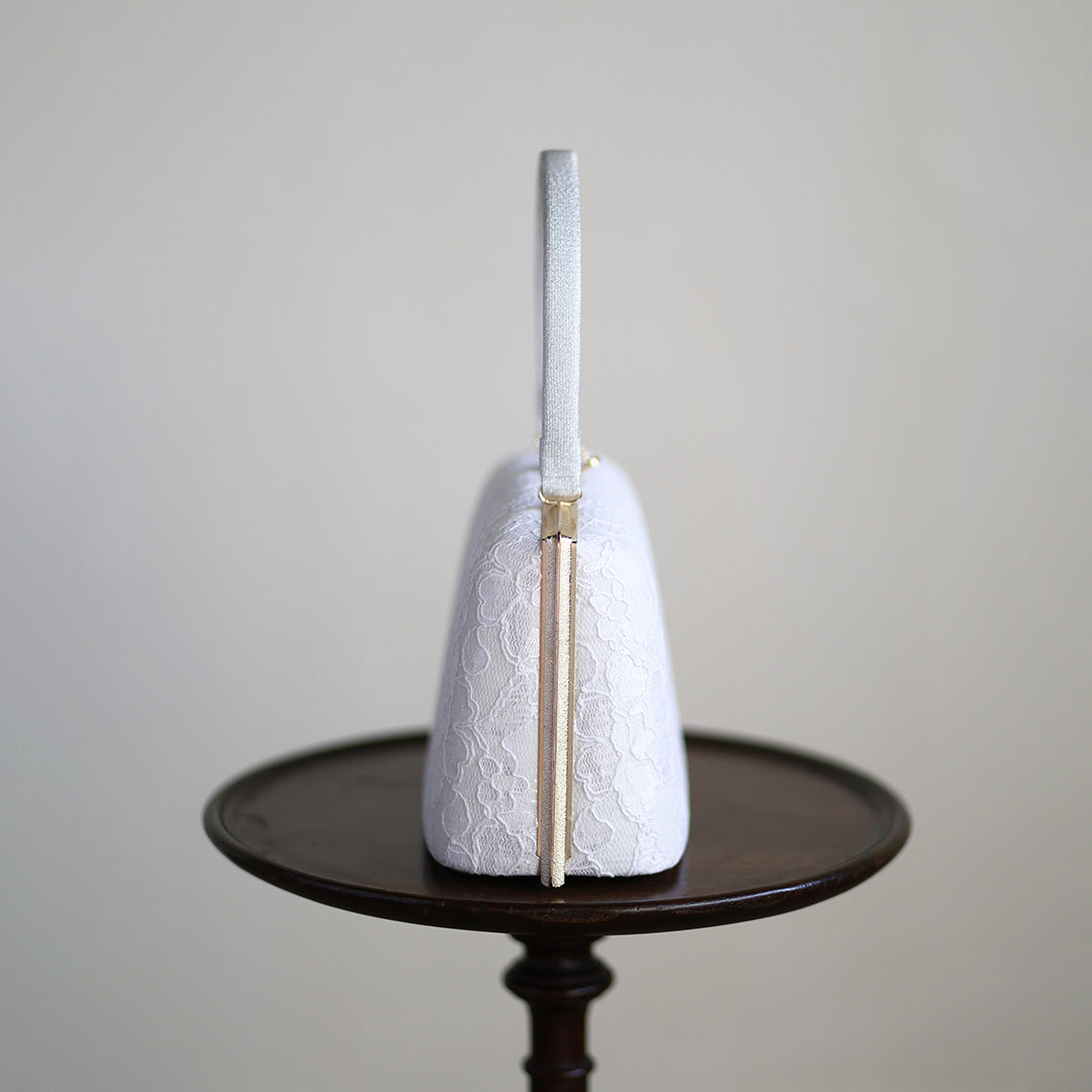 Ise | Handmade Handbag with Nishijin-ori made of white lace