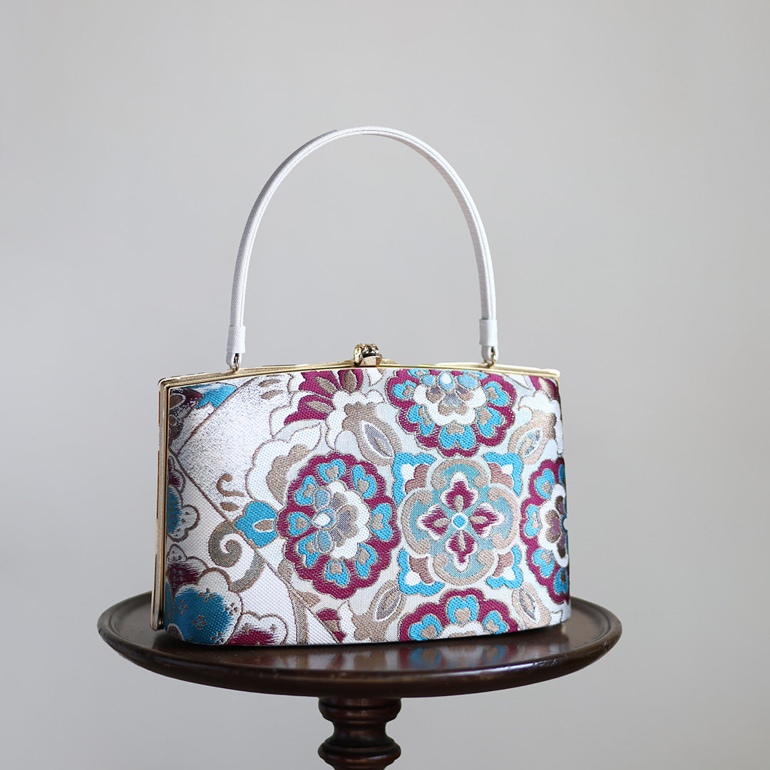 Ise | Sac à main fait main avec motif Hanatoki Nishijin-ori