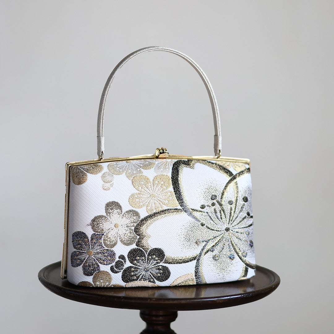 Ise | Handmade Handbag with Hanatoki Pattern Nishijin-ori