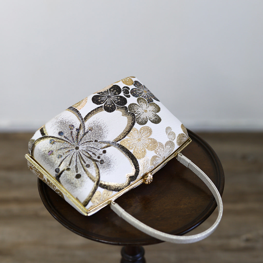 Ise | Handmade Handbag with Hanatoki Pattern Nishijin-ori