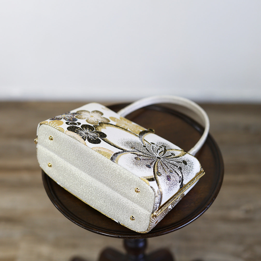 Ise | Handmade Handbag with Hanatoki Pattern Nishijin-ori