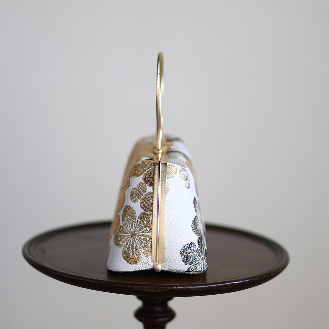 Izumo | Handmade Handbag with Hanatoki Pattern Nishijin-ori