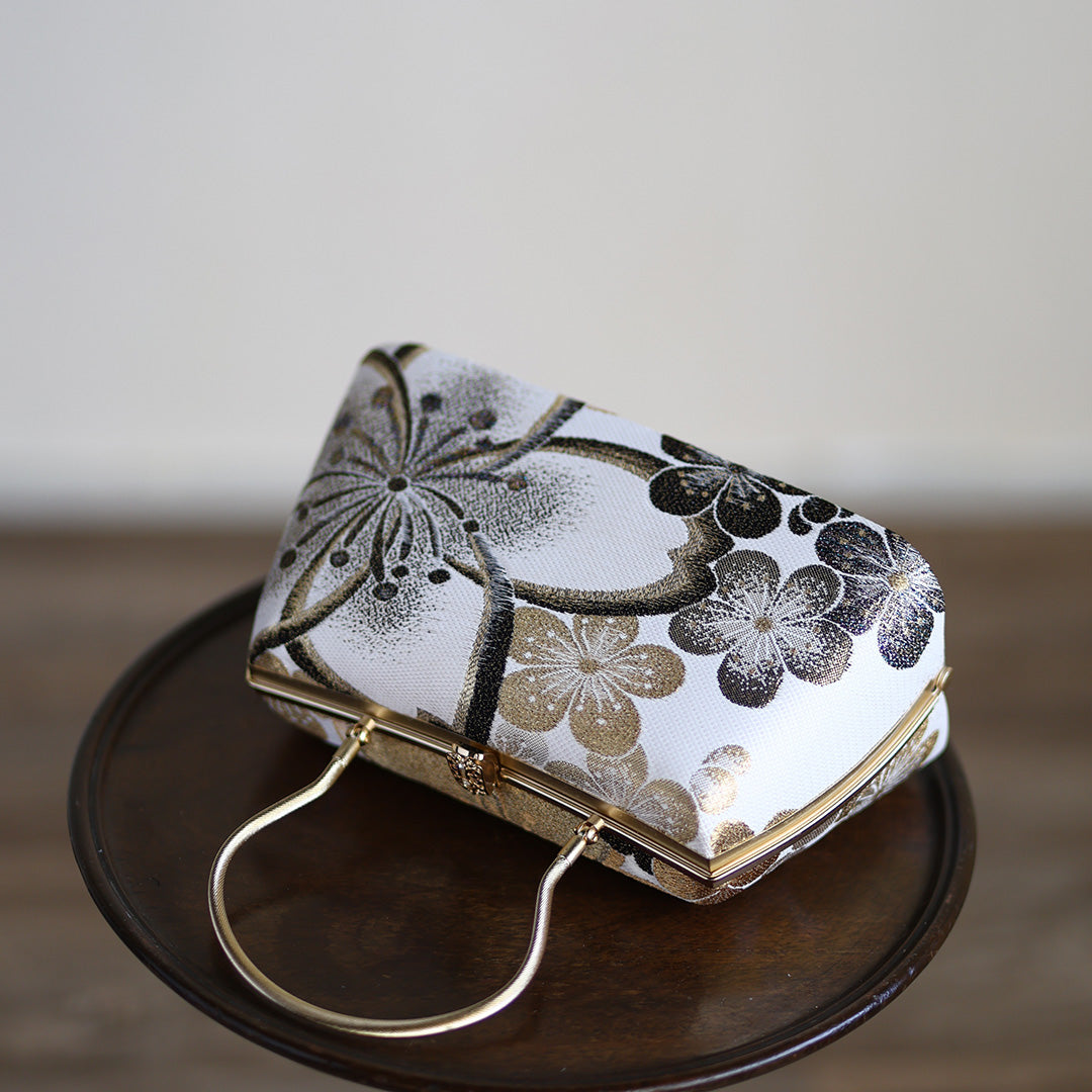Izumo | Handmade Handbag with Hanatoki Pattern Nishijin-ori