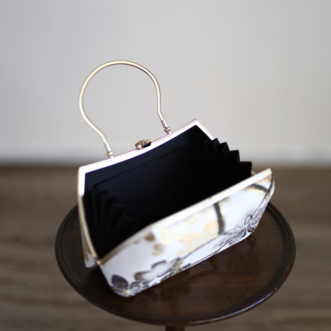 Izumo | Handmade Handbag with Hanatoki Pattern Nishijin-ori