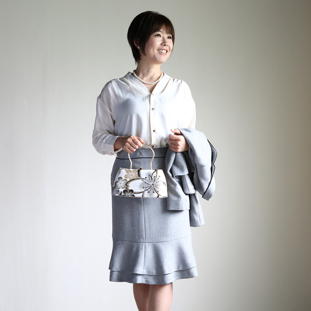 Izumo | Handmade Handbag with Hanatoki Pattern Nishijin-ori