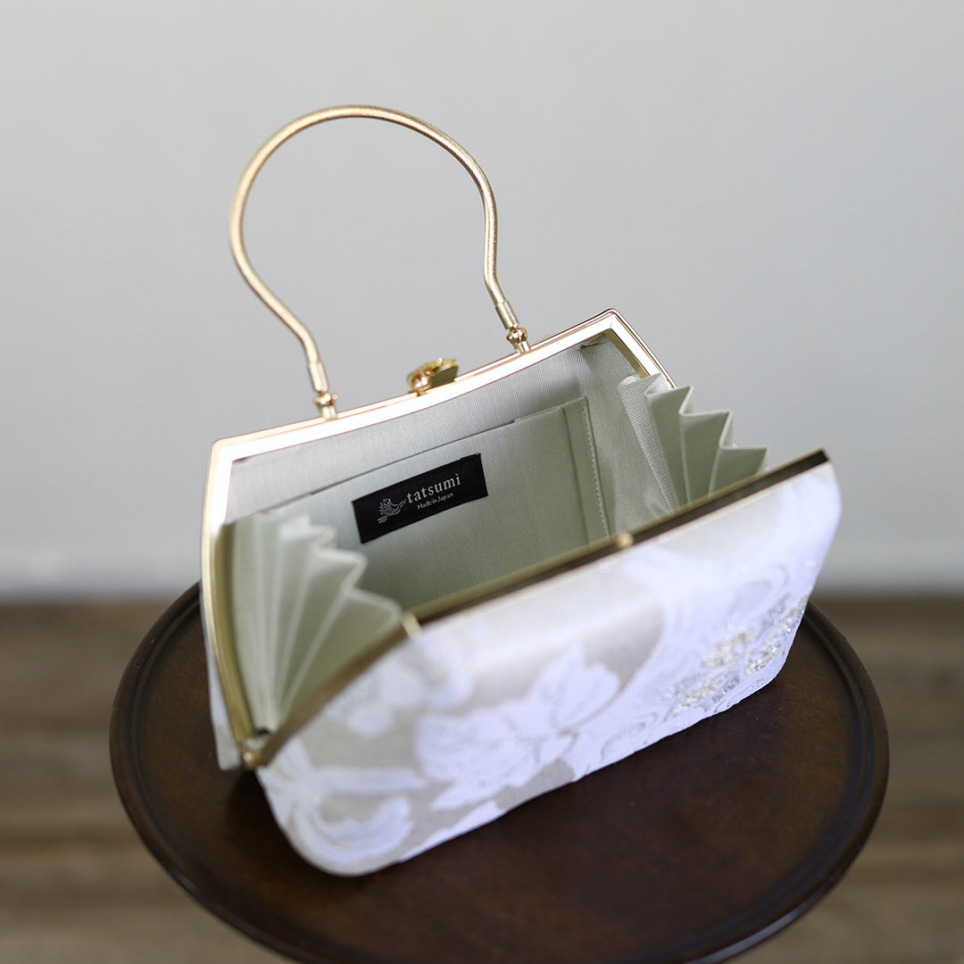 Izumo | Handmade Handbag with Hakurei-ori Pattern Nishijin-ori Brand New
