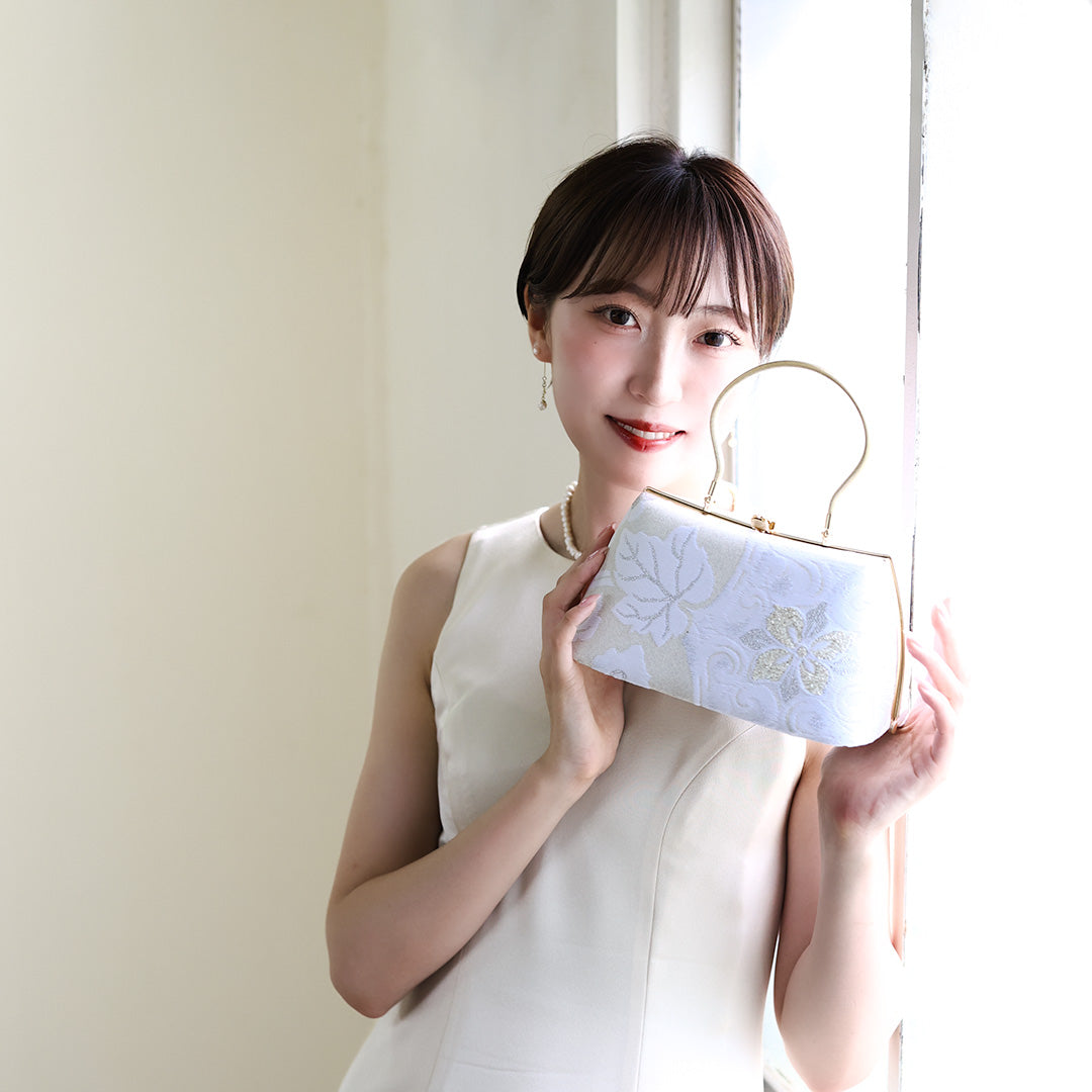 Izumo | Handmade Handbag with Hakurei-ori Pattern Nishijin-ori Brand New