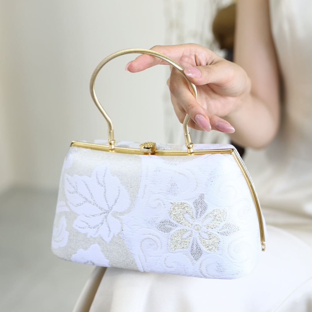Izumo | Handmade Handbag with Hakurei-ori Pattern Nishijin-ori Brand New