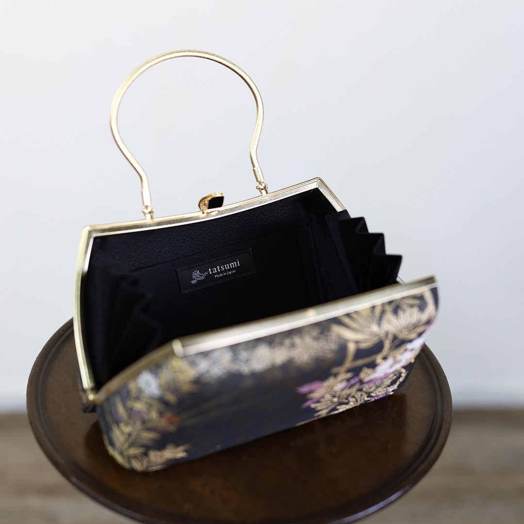Izumo | Handmade Handbag with Oboro Kamon Pattern Nishijin-ori Brand New