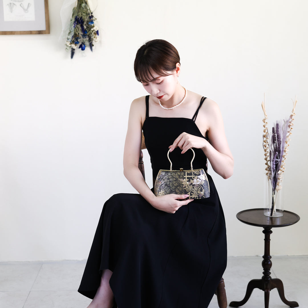 Izumo | Handmade Handbag with Oboro Kamon Pattern Nishijin-ori Brand New