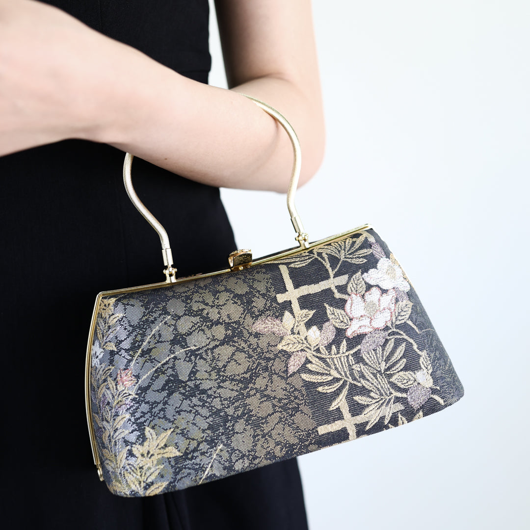 Izumo | Handmade Handbag with Oboro Kamon Pattern Nishijin-ori Brand New