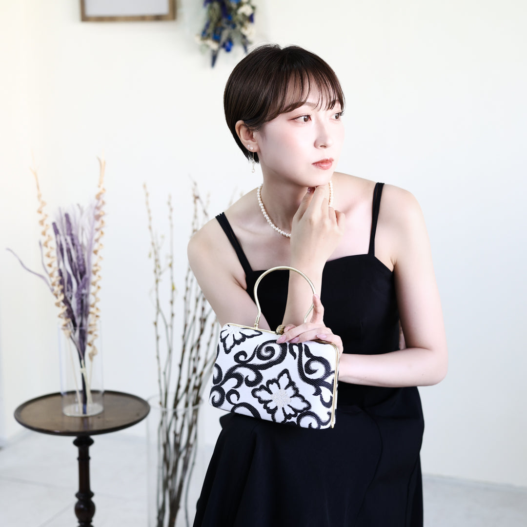 Hyuga | Handmade Handbag Fuka-ori Pattern Nishijin-ori Brand New