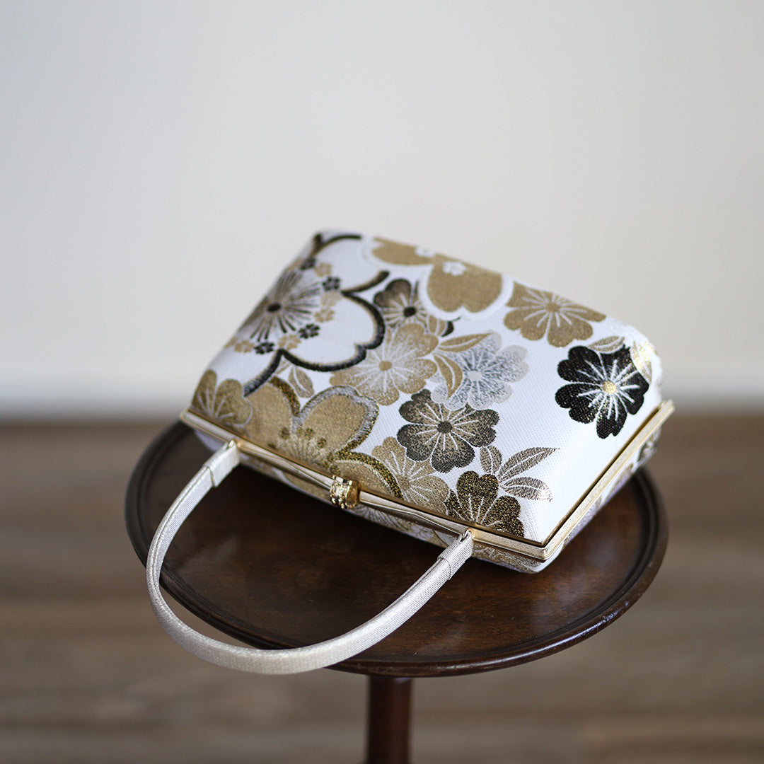 Ise | Handmade Handbag with Hanatoki Pattern Nishijin-ori