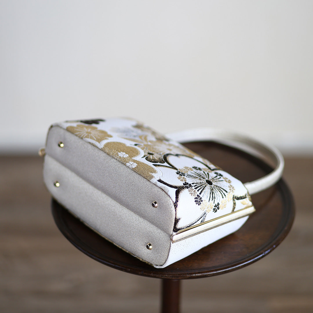 Ise | Handmade Handbag with Hanatoki Pattern Nishijin-ori