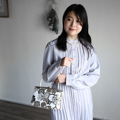 Ise | Handmade Handbag with Hanatoki Pattern Nishijin-ori