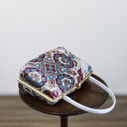 Ise | Handmade Handbag with Saika Sarasa Pattern Pattern Brand New Nishijin-ori