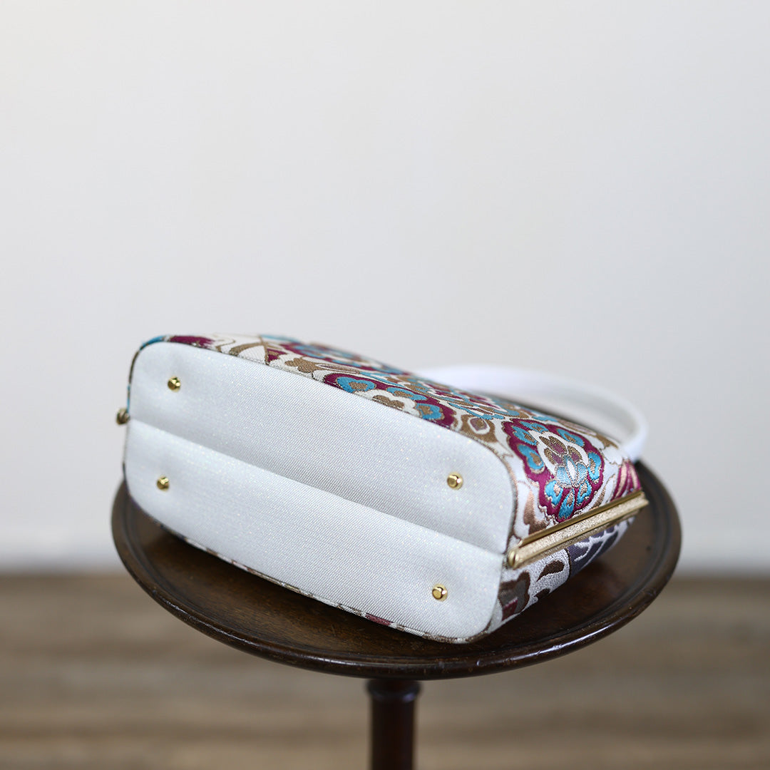 Ise | Handmade Handbag with Saika Sarasa Pattern Pattern Brand New Nishijin-ori