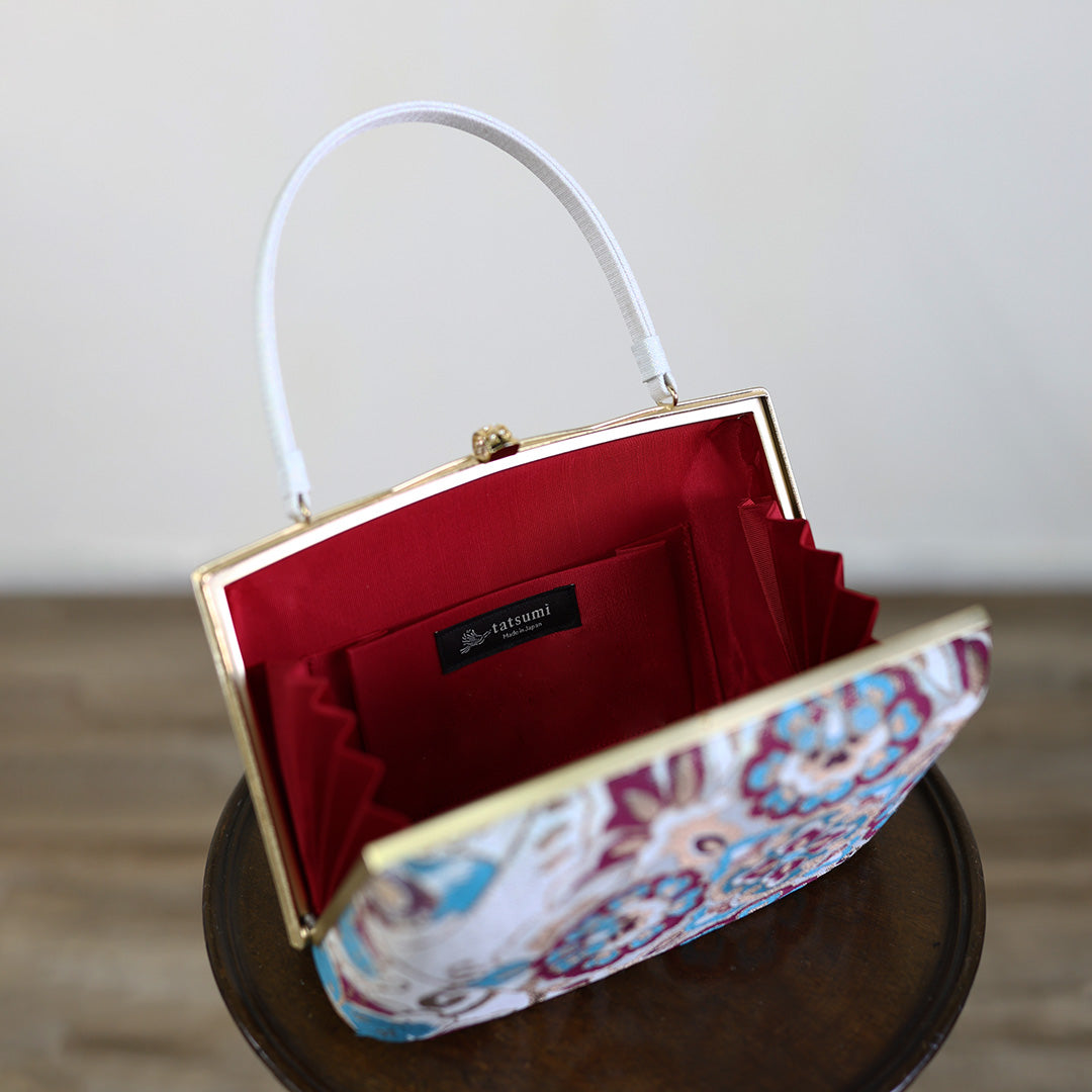 Ise | Handmade Handbag with Saika Sarasa Pattern Pattern Brand New Nishijin-ori