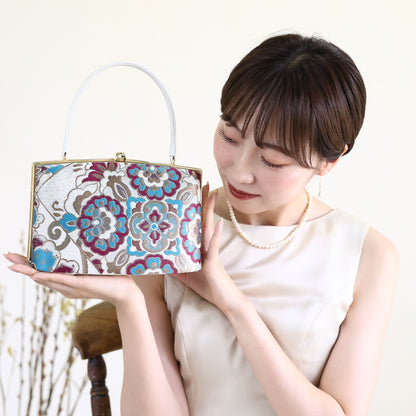 Ise | Handmade Handbag with Saika Sarasa Pattern Pattern Brand New Nishijin-ori