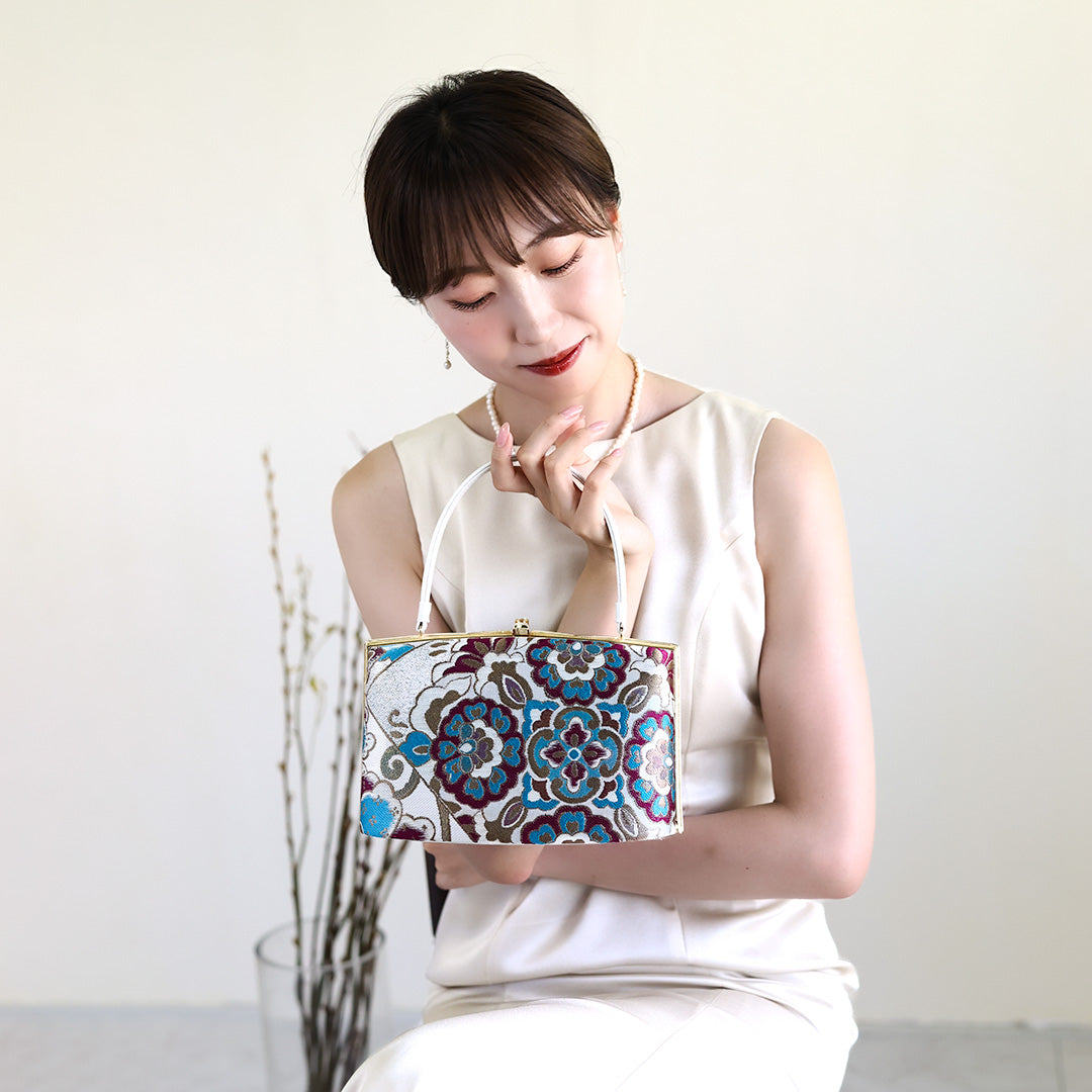 Ise | Handmade Handbag with Saika Sarasa Pattern Pattern Brand New Nishijin-ori