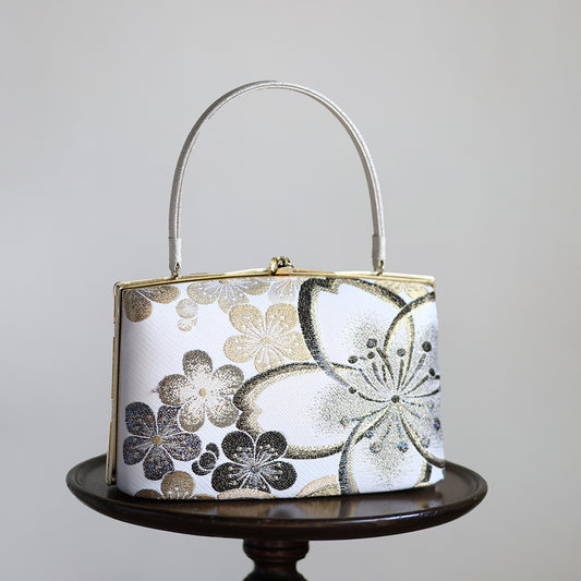 Ise | Handmade Handbag with Hanatoki Pattern Nishijin-ori