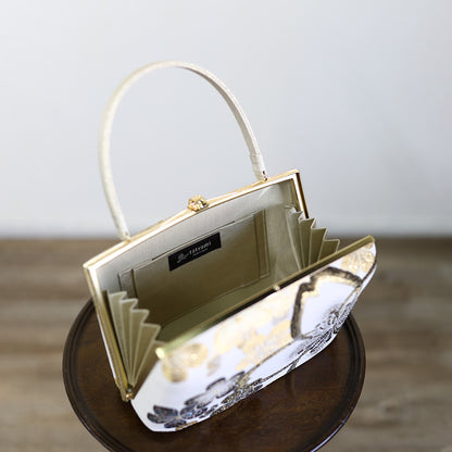 Ise | Handmade Handbag with Hanatoki Pattern Nishijin-ori
