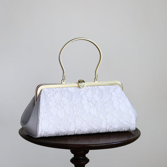 Harima | Handmade Handbag with Nishijin-ori made of white lace