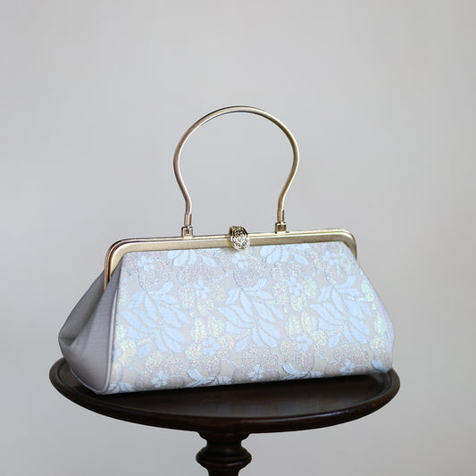 Harima | Handmade Handbag with Nishijin-ori Light blue lace