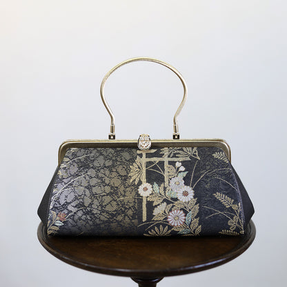 播磨 |西陣織おぼろ家紋手提げバッグ新品