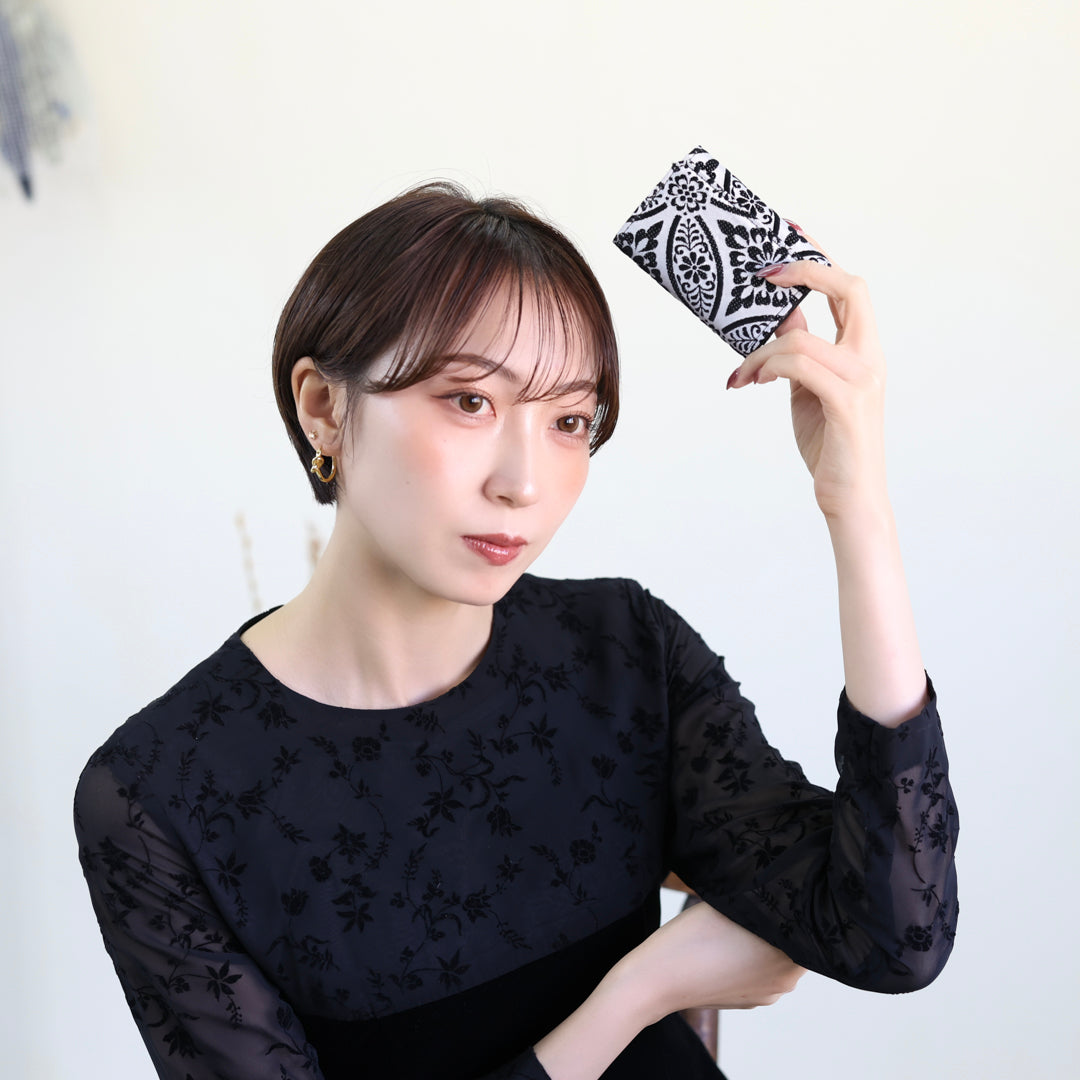 Nagara – 黒華紋 西陣織 キーケース