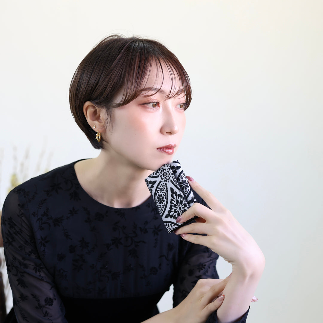 Nagara – 黒華紋 西陣織 キーケース