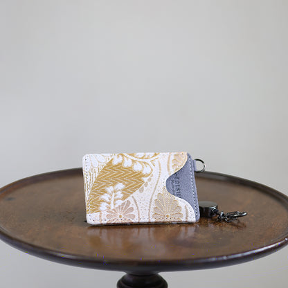 Mutsuki –  金彩花柄 西陣織 パスケース