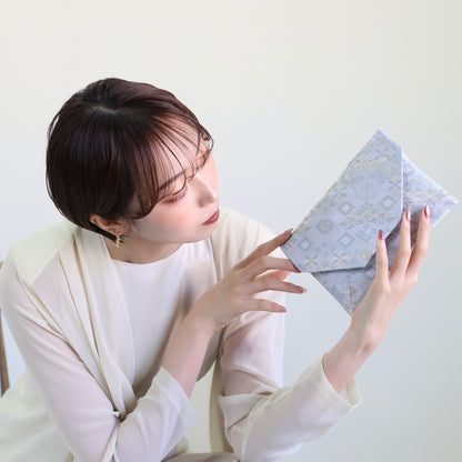 Yura – 水彩映菱柄 西陣織 数寄屋袋
