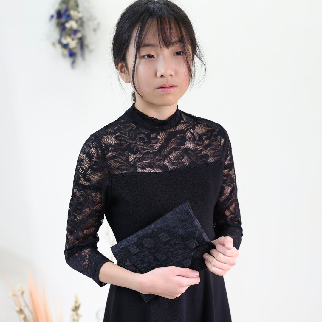 Yura – 黒彩映菱柄 西陣織 数寄屋袋